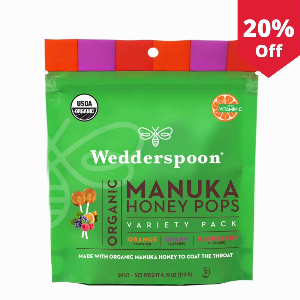 Organic Manuka Honey Pops Variety Pack (Orange/Grape/Raspberry) 118g
